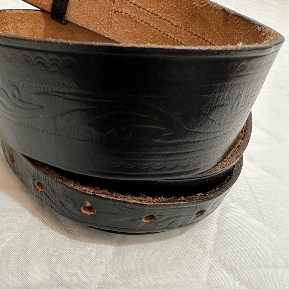 Womens 100% Genuine Leather Belt 30 Western Cowgirl Rodeo Retro Black Buckle main image 5